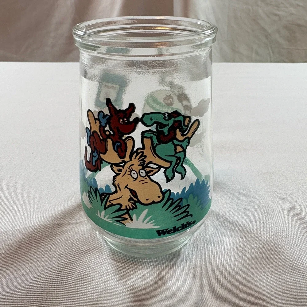 Welch's Dr Seuss Jelly Jar Glass 1996 Thidwick and Friends Vintage 4oz Tumbler
